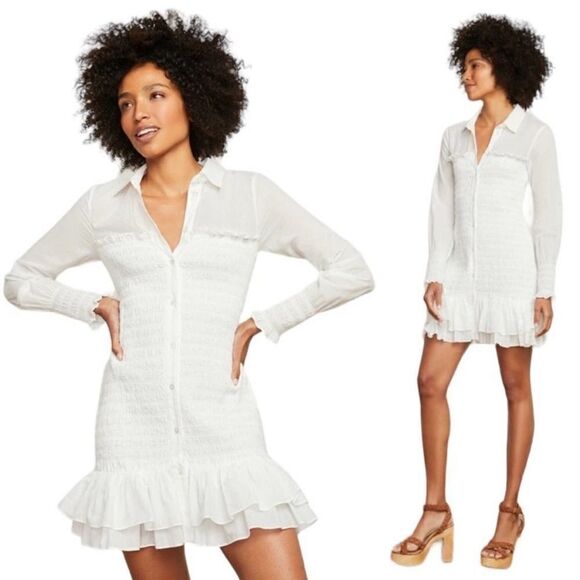 Veronica Beard Dresses & Skirts - Veronica Beard NWT Kelsey Long Sleeve Cotton Shirtdress In White Size 8